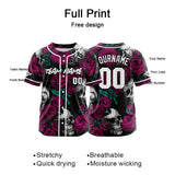 Custom Baseball Jersey Personalized Baseball Shirt for Men Women Kids Youth Teams Stitched and Print Rose Skull&Rose