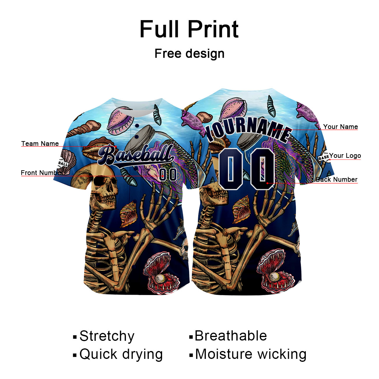 Custom Dark Bule Jersey Personalized Baseball Shirt for Men Women Kids Youth enthsush