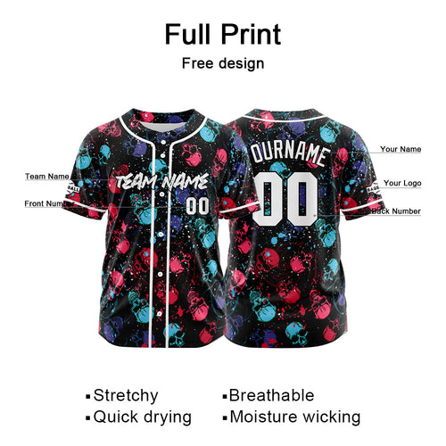 Custom Baseball Jersey Personalized Baseball Shirt for Men Women Kids Youth Teams Stitched and Print Red&Blue enthsush