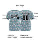 Custom Full Print Design Authentic Baseball Jersey gray blue