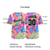 Custom Full Print Design Authentic Baseball Jersey green-pink-purple