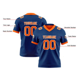 Custom Navy Orange Reversible Gradient Football Jersey Personalized Football Shirts for Men Women  Printed Team Name Number Logo