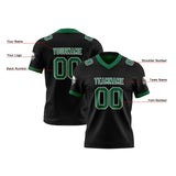 Custom Black Green Reversible Gradient Football Jersey Personalized Football Shirts for Men Women  Printed Team Name Number Logo