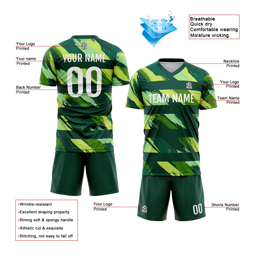 Custom Soccer Jerseys for Men Women Personalized Soccer Uniforms for Adult and Kid Green enthsush