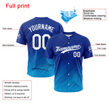 Custom Full Print Design Authentic Baseball Jersey navy blue