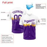 Custom Full Print Design Authentic Baseball Jersey purple-white