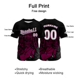Custom Black Jersey Personalized Baseball Shirt for Men Women Kids Youth