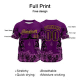 Custom Purple Baseball Jersey Personalized Baseball Shirt for Men Women Kids Youth