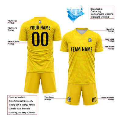 Custom Yellow Soccer Jerseys for Men Women Personalized Soccer Uniforms for Adult and Kid enthsush