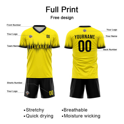 Custom Soccer Jerseys for Men Women Personalized Soccer Uniforms for Adult and Kid Yellow-Black enthsush