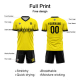 Custom Soccer Jerseys for Men Women Personalized Soccer Uniforms for Adult and Kid Yellow-Black