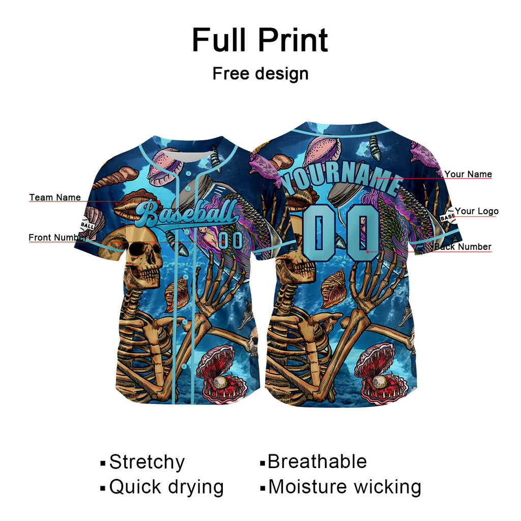 Custom Bule Jersey Personalized Baseball Shirt for Men Women Kids Youth enthsush