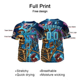 Custom Bule Jersey Personalized Baseball Shirt for Men Women Kids Youth