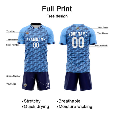 Custom Soccer Jerseys for Men Women Personalized Soccer Uniforms for Adult and Kid Blue-Navy enthsush