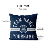 Custom Football Throw Pillow for Men Women Boy Gift Printed Your Personalized Name Number Navy & Gray & White