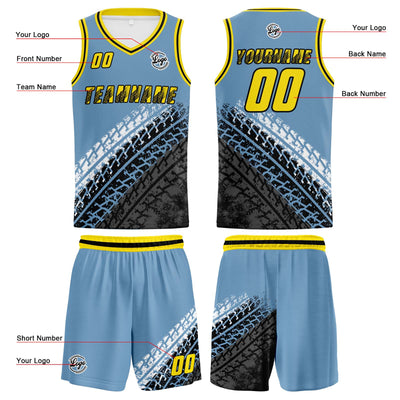 Custom Steel Blue Basketball Jersey Uniform Suit Printed Your Logo Name Number enthsush