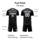 Custom Soccer Jerseys for Men Women Personalized Soccer Uniforms for Adult and Kid Black-Gray