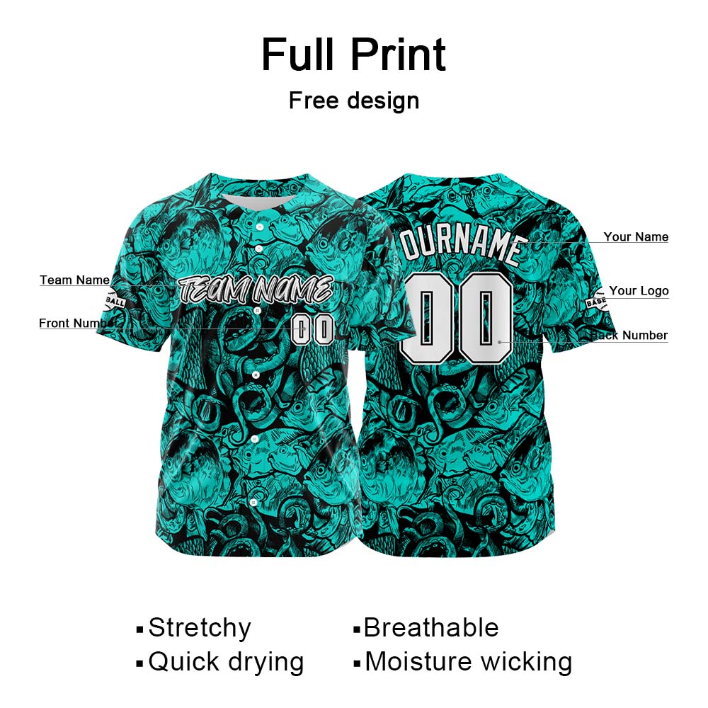 Custom Baseball Uniforms High-Quality for Adult Kids Optimized for Performance Seabed-Teal enthsush