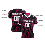 Custom Rose Red Reversible Gradient Football Jersey Personalized Football Shirts for Men Women  Printed Team Name Number Logo