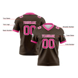 Custom Brown Pink Football Jersey Personalized Football Shirts for Men Women  Printed Team Name Number Logo