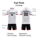 Custom Soccer Jerseys for Men Women Personalized Soccer Uniforms for Adult and Kid White-Black