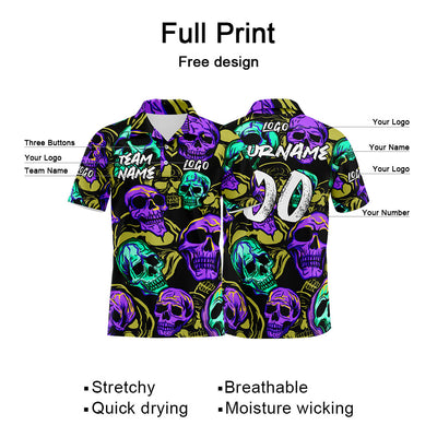 Custom Football Polo Shirts  Add Your Unique Logo/Name/Number Yellow&Purple enthsush