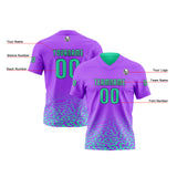 Custom Green Purple Football Jersey Personalized Gradient Football Shirts for Men Printed Team Name Number Logo