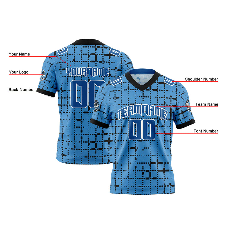 Custom White Blue Reversible Gradient Football Jersey Personalized Football Shirts for Men Women  Printed Team Name Number Logo