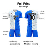 Custom Soccer Jerseys for Men Women Personalized Soccer Uniforms for Adult and Kid White-Blue