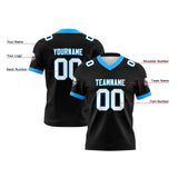 Custom Black White Blue Reversible Gradient Football Jersey Personalized Football Shirts for Men Women  Printed Team Name Number Logo
