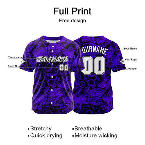 Custom Baseball Uniforms High-Quality for Adult Kids Optimized for Performance Seabed-Purple enthsush