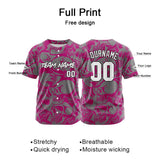 Custom Baseball Jersey Personalized Baseball Shirt for Men Women Kids Youth Teams Stitched and Print Red Violet&Grey