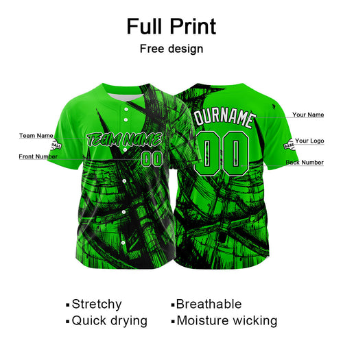 Custom Baseball Uniforms High-Quality for Adult Kids Optimized for Performance Staircase-Green enthsush