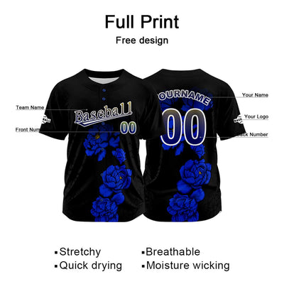 Custom Black Jersey Personalized Baseball Shirt for Men Women Kids Youth enthsush
