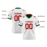 Custom White Green Red Reversible Gradient Football Jersey Personalized Football Shirts for Men Women  Printed Team Name Number Logo