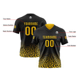 Custom Black Yellow Football Jersey Personalized Gradient Football Shirts for Men Printed Team Name Number Logo