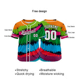 Custom Full Print Design Authentic Baseball Jersey red-green-orange