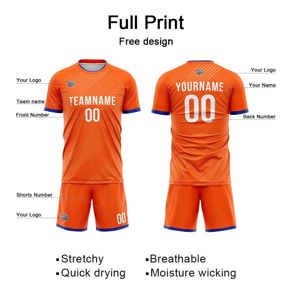 Custom Soccer Jerseys for Men Women Personalized Soccer Uniforms for Adult and Kid Orange enthsush