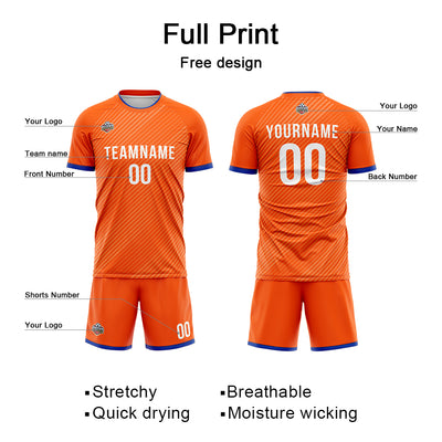 Custom Soccer Jerseys for Men Women Personalized Soccer Uniforms for Adult and Kid Orange enthsush