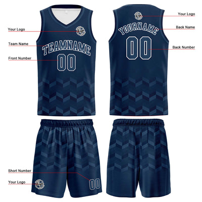Custom Navy Basketball Jersey Uniform Suit Printed Your Logo Name Number enthsush