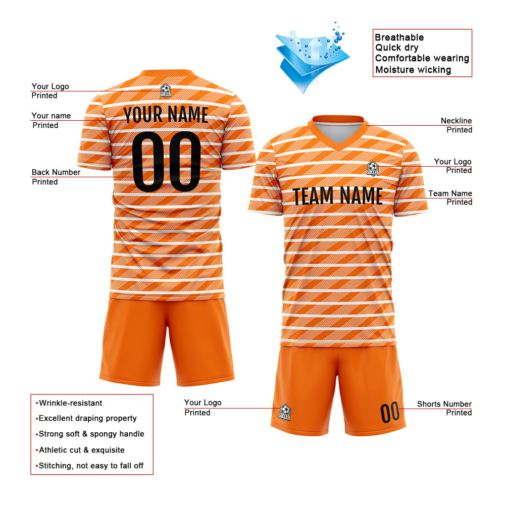 Custom Soccer Jerseys for Men Women Personalized Soccer Uniforms for Adult and Kid Orange enthsush