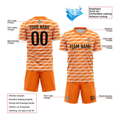 Custom Soccer Jerseys for Men Women Personalized Soccer Uniforms for Adult and Kid Orange enthsush