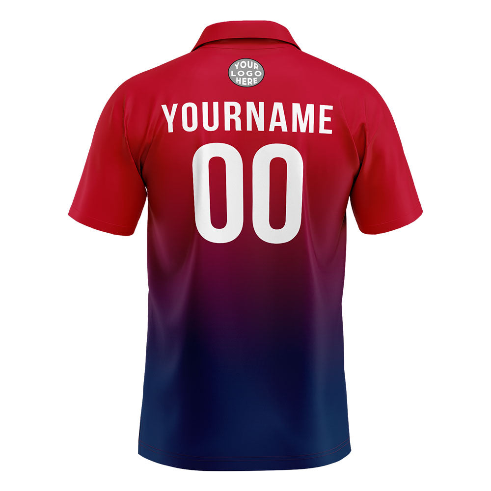 Custom Red Navy Football Polo Shirts Add Your Unique Logo/Name/Number enthsush