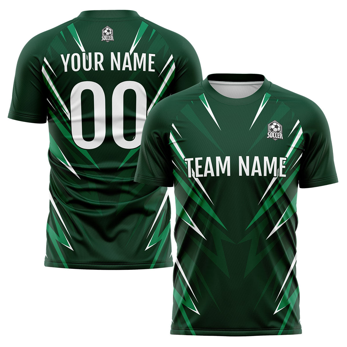 Custom Drak Green Soccer Jerseys for Men Women Personalized Soccer Uniforms for Adult and Kid enthsush