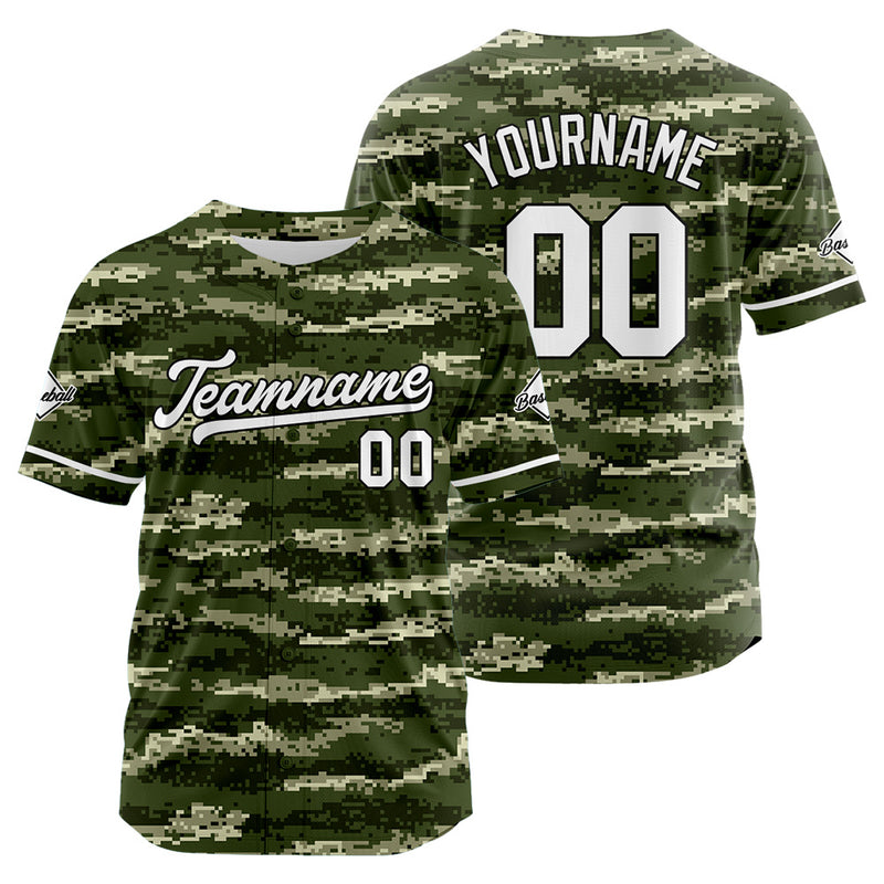 Custom Full Print Design Authentic Baseball Jersey camouflage