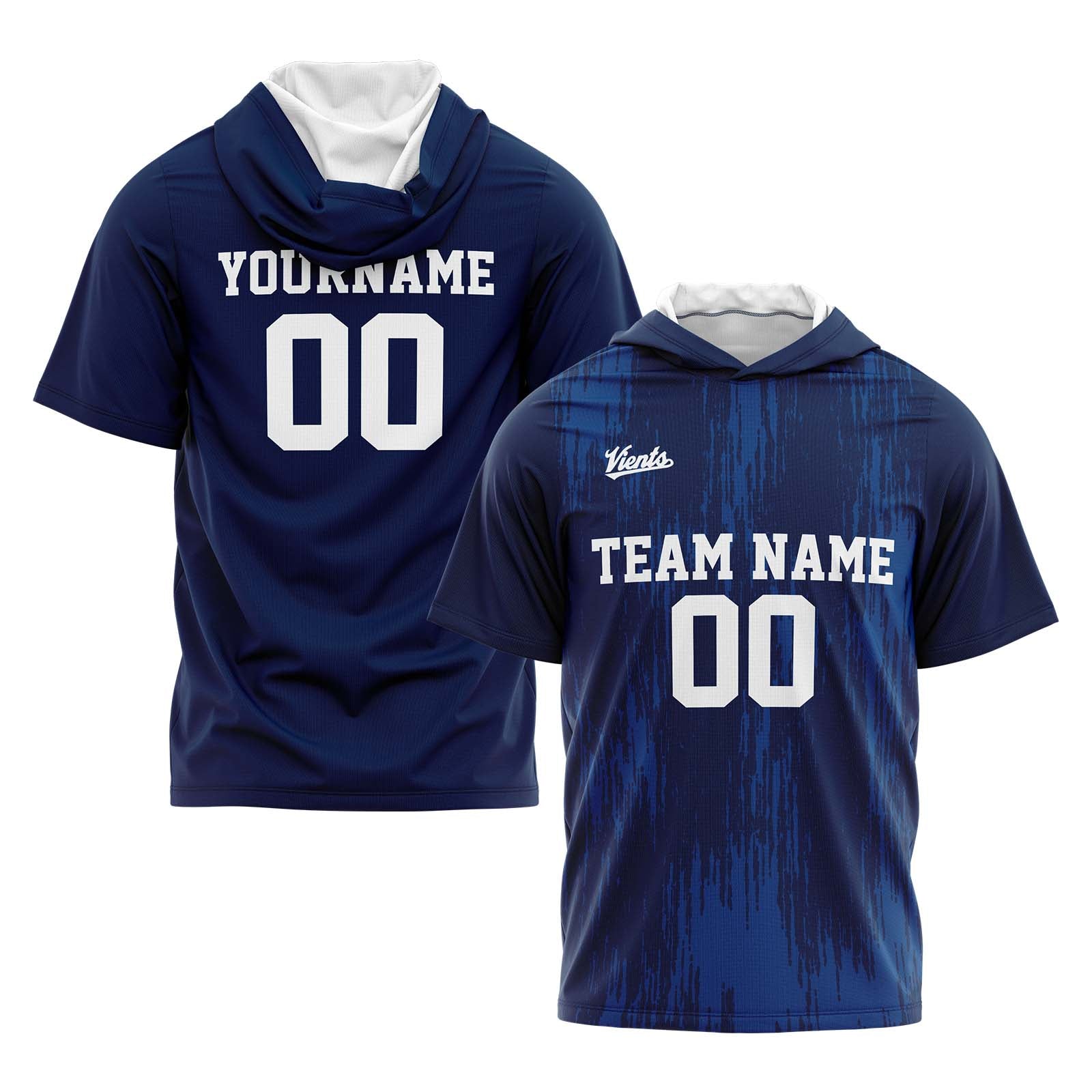 Custom Dark Blue Sleeve Hoodies for Men Women Shirts with Hoods Printed Name Logo enthsush