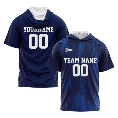 Custom Dark Blue Sleeve Hoodies for Men Women Shirts with Hoods Printed Name Logo enthsush