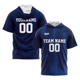 Custom Dark Blue Sleeve Hoodies for Men Women Shirts with Hoods Printed Name Logo