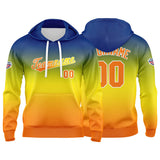 Custom Gradient Hoodie For Man Woman Girl Boy Print Your Logo Name Number Yellow Orange