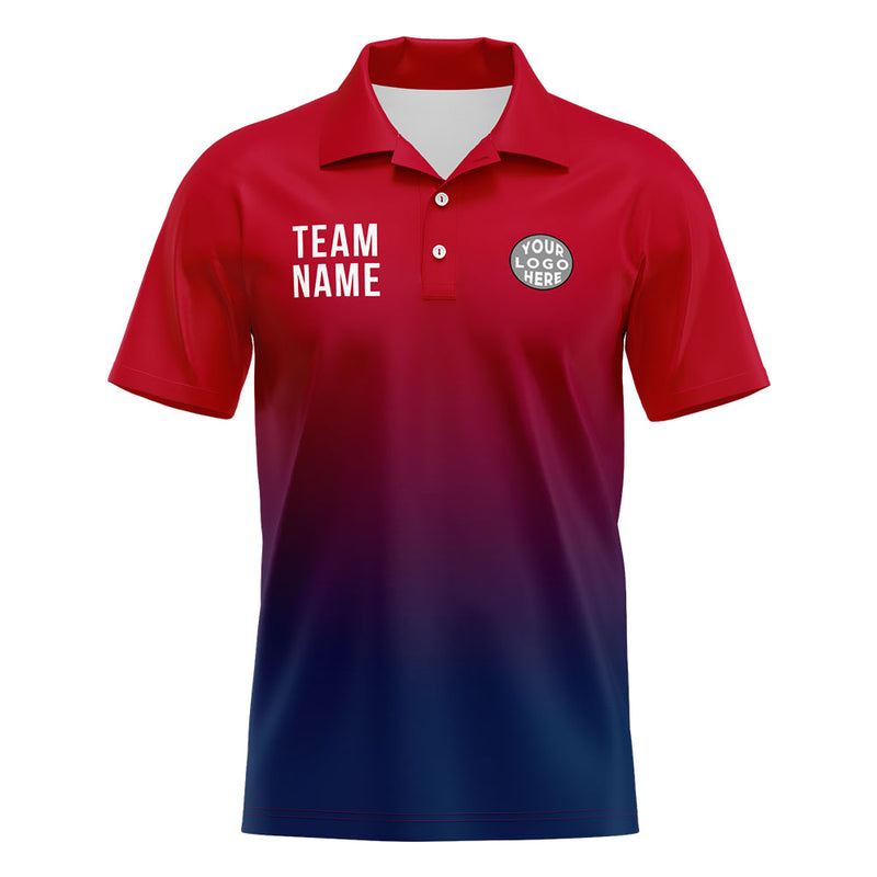 Custom Red Navy Football Polo Shirts Add Your Unique Logo/Name/Number